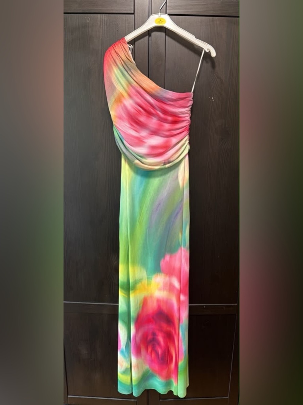 AFRM Colorful Tie-Dye Strapless Maxi Dress